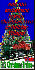Click to see the Internet's biggest site devoted to Christmas Trains for trees and towns.