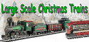 Large Scale Christmas Trains: Trains with a holiday theme for garden or professional display railroads.
