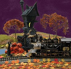 Even Jack Skellington's neighborhood looks a little more cheerful with some fall foilage and leaves. Click for bigger photo.