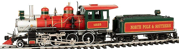Bachmann's new metal-geared, Pitmann-equipped, DC-ready Christmas ten-wheeler.  Click to see a listing on Amazon.