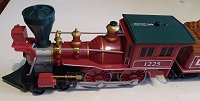 The locomotive from one of Lionel's most popular 'G gauge' battery-drawn Christmas trains. Click for a bigger photo.