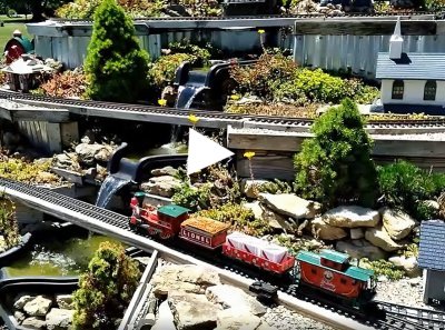 Lionel's battery-powered 'General' running on my outdoor railroad. Click to see the video.