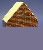 The stone cottage with the graphic paper applied.  Click for bigger picture.