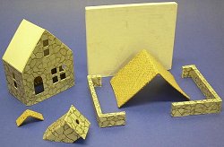 The stone cottage with the graphic paper applied.  Click for bigger picture.